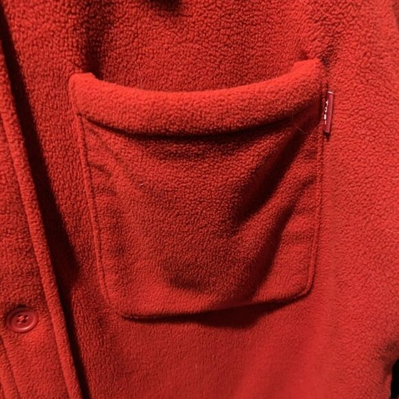 Aritzia Tna | Polar Button-Up Micro Fleece Shirt in Red - Picture 5 of 9